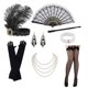 thumbnail image 1 of Juego de accesorios para mujer del Gran Gatsby de los años 20: diadema, guantes, collar de perlas y pendientes (estilo 3), 1 of 5