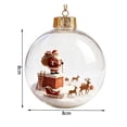 thumbnail image 3 of Clear Christmas Diorama Bauble Ornament 2D Winter Scene Festive Christmas Tree Hanging Decor for Mantel Window Holiday Gift Idea, 3.15In #, 3 of 7