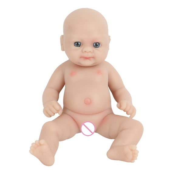 7" 100% Full Body Silicone Reborn Doll "coco" Bebe Dolls Realistic Mini Girl Baby DIY Blank Antistress Children Toys Unpainted Unfinished 18cm(7.08inch)