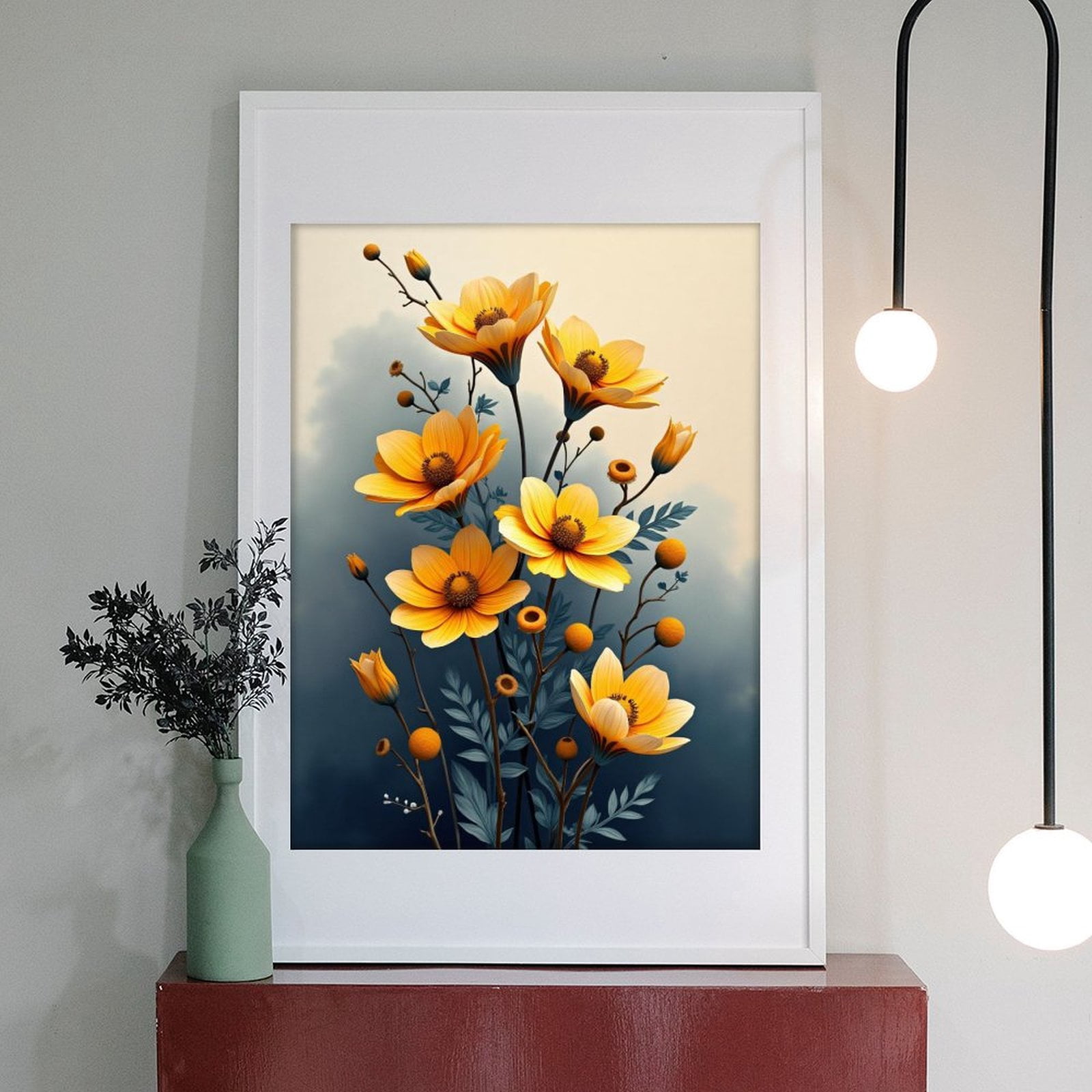 Diamond Art Kits for Adults - Flower Yellow Print No.68 5D Frameless Dimond Painting Kit for Adults Beginner, Round Diamond Kits for Home Wall Decor, Gift for Women