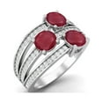 thumbnail image 2 of 2.52 Carat Round Shape Ruby Glass Filled 925 Sterling Silver Three Stone Engagement Solitaire Ring, 2 of 3
