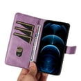 thumbnail image 5 of Designed for iPhone 14 Pro Max Case Wallet, Men Women Flip Folio Cover with PU Leather Stand Credit Card Holders Slots Wrist Strap Magnetic Clasp Phone Case for iPhone 14 Pro Max, Purple, 5 of 6
