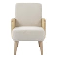 thumbnail image 3 of Pemberly Row Teddy Fleece Fabric Demarest Accent Chair in Almond Color, 3 of 9