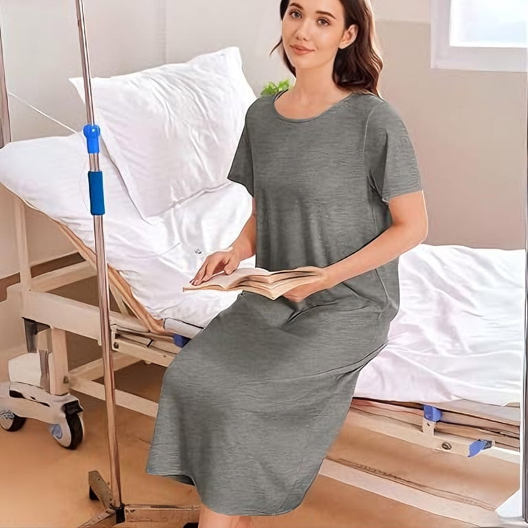 hospital dress design Aellinatey Patient Gown With Adaptive Design Overlap Open Back Tear Away Hospital Dress