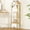 White Gold, variant on Ladder Shelf, Bookshelf Bookcase, Freestanding Corner Storage Shelve with 2 Hooks for Home Office, Living Room, Kitchen, Bedroom, Industrial, 11.8"D x 13.4"W x 72.8"H, Rustic Brown