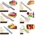 thumbnail image 4 of 7-Piece Colored Kitchen Knife with Cutting Board Set, Professional Stainless Steel Wheat straw Kitchen Knives Set with Gift Box Sharp Cutting Knives Set Kitchen Essentials for New Home, 4 of 6