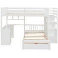 thumbnail image 5 of JERFIT Over Twin Bunk Bed with Desk Drawers and Shelves White, 5 of 10