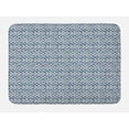 thumbnail image 1 of Ethnic Bath Mat, Far Eastern Scales Messy Curves with Vertical Stripes and Grungy Look, Plush Bathroom Decor Mat with Non Slip Backing, 29.5" X 17.5", Navy Blue and Cream, by Ambesonne, 1 of 2