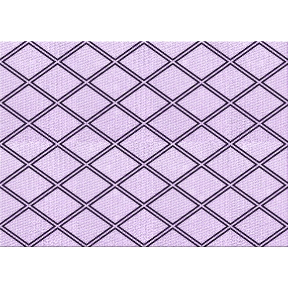 Ahgly Company Indoor Rectangle Patterned Purple Flower Purple Area Rugs, 4' x 6'