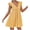 Yellow, variant on Deep V-Neck Women Floral Print Puff Sleeve Mini Dress