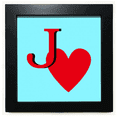 thumbnail image 1 of Love Jack Heart J Poker Black Square Frame Picture Wall Tabletop, 1 of 3