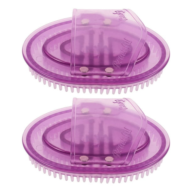 2 cepillos de masaje meridianos: cepillo de masaje de silicona de mano, exfoliante corporal para relajación y alivio de la tensión muscular, exfoliante de silicona para ducha.
