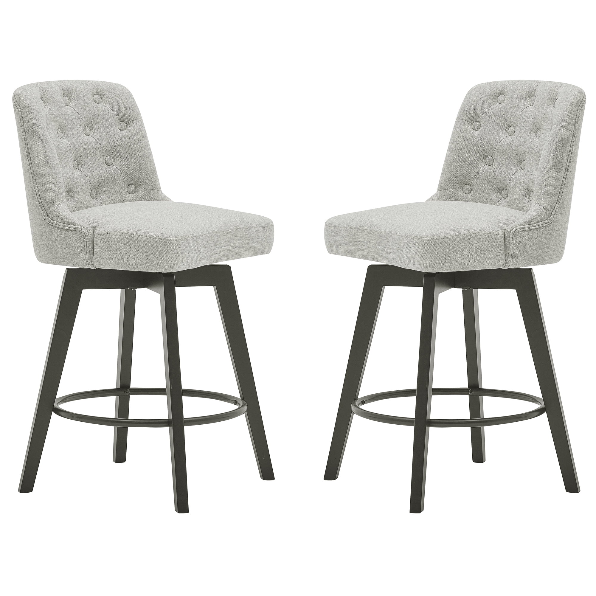 MINCETA Counter Stool,26" 360 Swivel Upholstered Bar Stool with Back
