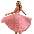 thumbnail image 4 of Easter Carnival Long Skirt For Women Layered Mesh Panel Flared A-Line Midi Skirt For Elegant Party Events And Daily Casual Wear, 4 of 6