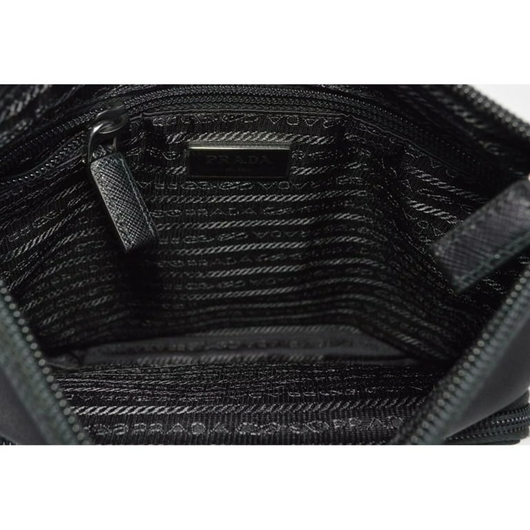 PRADA Saffiano Lux Pattina Black Leather Wallet Purse with