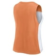 thumbnail image 3 of Women's Fanatics Texas Orange/White Texas Longhorns Colorblock High Neck Tank Top, 3 of 3
