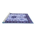 thumbnail image 2 of Ahgly Company Machine Washable Indoor Rectangle Geometric Blue Traditional Area Rugs, 8' x 12', 2 of 4