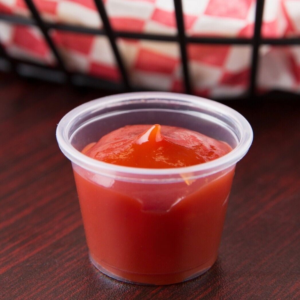 [200 Sets] 1 oz Plastic Clear Disposable Portion Cups Sauce Cup with