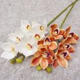 thumbnail image 2 of Decorative Artificial Flower Vivid Pastoral Realistic Cymbidium Fake Flower Home Decor, 2 of 7