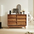 thumbnail image 2 of DEALTOPS Vintage Dresser with 6 Drawers in Bevel Design, Versatile Spacious Storage Cabinet, Antique Walnut, 2 of 7