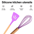 thumbnail image 3 of Utensilios de cocina de la cocina de 2 pedazos, espátula resistente al calor del silicón fijada para los utensilios de cocina antiadherentes, 3 of 5
