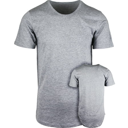 Doeskin Heather - Athletic Heather Mens Hipster Hip Hop Long Drop Tail T Shirts