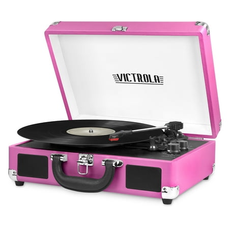 victrola portable suitcase record player with bluetoot