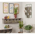 thumbnail image 2 of Gerson Metal Wall Organizer with 7 Pockets Decorated in Green Two Toned Linocut Desisgns, 2 of 2
