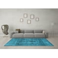 thumbnail image 3 of Ahgly Company Indoor Round Oriental Light Blue Industrial Area Rugs, 5' Round, 3 of 4