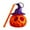 B, variant on XHKUYI Halloween Witch Hat Pumpkin Lantern Decor 6.3 inch, Portable Handheld Pumpkin with Detachable Handle & Black Witch Hat, for Haunted House Indoor Outdoor Halloween Party Decorations