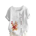thumbnail image 1 of Camisetas de Manga Corta para las Mujeres Impreso Botón de Manga Corta Camiseta Blusa Poliéster, Ropa Casual Mirar Superior para las Mujeres, 1 of 4