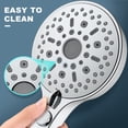 thumbnail image 4 of 12 Functions Shower Head with handheld, High Pressure Detachable Shower Head Set with Hose ON/Off Button for Pets Dog Bath, Adjustable Bracket Rubber Washers Chrome, 4 of 8