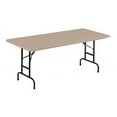 thumbnail image 1 of Correll RA2448 24 R Series Blow Molded Plastic Adjustable Height Commercial Duty Folding Table, Rectangular, 24" Width x 48" Length, Mocha Granite, 1 of 4