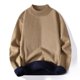 thumbnail image 3 of Suéter de terciopelo de una pieza de otoño e invierno para hombre, suéter de cuello alto de color sólido, suéter informal para jóvenes, abrigo para hombre, 3 of 6