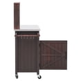 thumbnail image 2 of 54.1" Outdoor Kitchen Island with High Shelf - Large Outdoor Potting Bench Table with Stainless Steel Top and Storage Cabinet, Solid Wood Grill Cart with Lockable Wheels for BBQ, Garden, Patio, Backy, 2 of 16