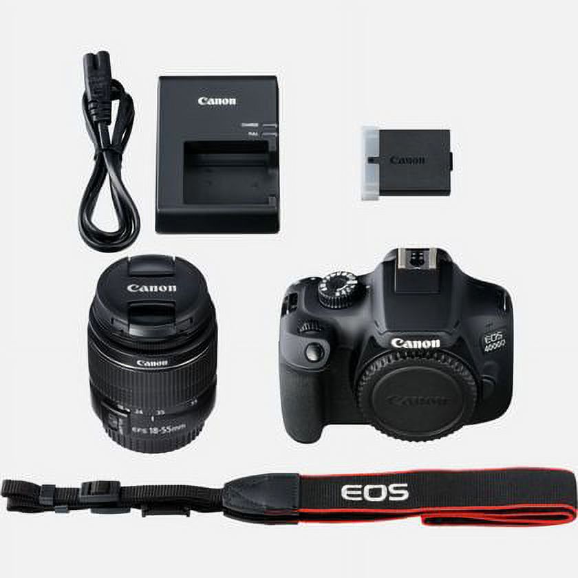 Canon EOS 4000D DSLR Camera EF-S 18-55 mm f/3.5-5.6 III Lens + Pixi Starter Bundle Kit - image 4 of 4