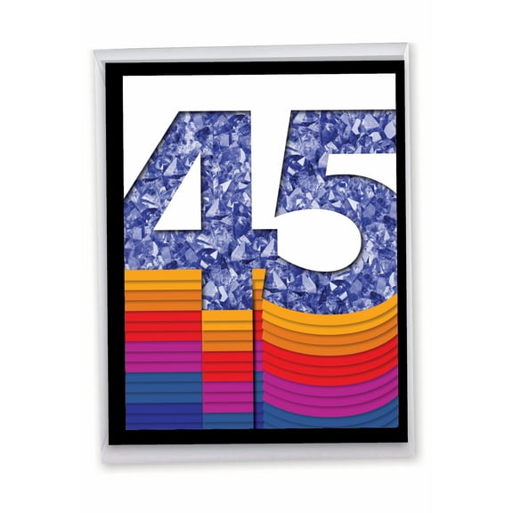 1 Big 45th Anniversary Card with Envelope (8.5 x 11 Inch) - Bold Milestones 45 J6110SMAG