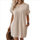 thumbnail image 1 of Vestido Holgado de Corta con Cuello Redondo y Bolsillos, Color Albaricoque XL, 1 of 4