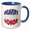 Blue/White, variant on 3drose, Military Tribute Words. Bravery Sacrifice Honor, 11oz Two-tone Red Mug