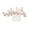 thumbnail image 2 of Peine lateral dorado para cabello de novia Baoblaze Hoja 10cmx6cm, 2 of 8