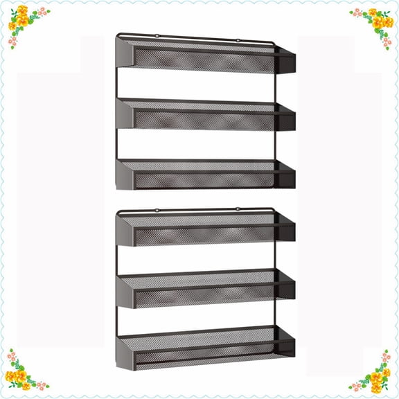 Fuleadture 2 Pack 3 layer Spice Racks for Cabinets for Kitchen,Bronze