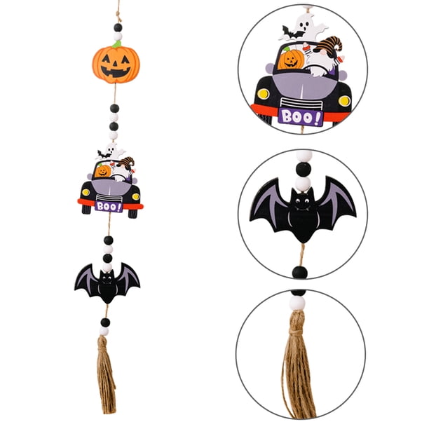 100 Piezas De Cuentas De Madera Halloween/Acción De Gracias - 16mm, 4 Diseños, Ideales Para Manualidades Y Decoración Otoñal