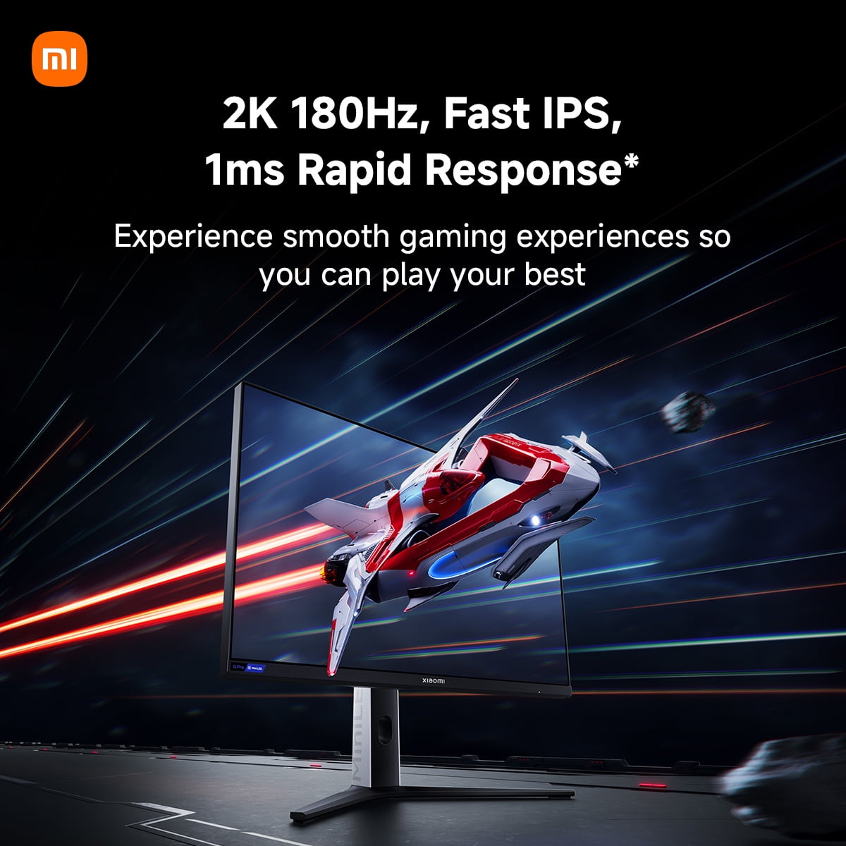 Xiaomi Mini-LED Gaming monitor G Pro 27 inch HDR 1000 2K QHD 2560x1440, Fast IPS, 180Hz 1ms, 99%DCI-P3, AMD Freesync, Adjustable angle, 2× HDMI 2.0, 2× DP 1.4, White