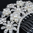 thumbnail image 6 of Grofry Hair Clip Women Wedding Flower Rhinestone Faux Pearl Bridal Hair Comb Jewelry, 6 of 7