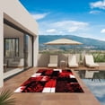 thumbnail image 2 of Red Black Outdoor Rug 3x5 Ft, Non Slip Washable Area Rug, Modern Abstract Art Botanical Patio Rugs Carpet Runner, Large Floor Mat for Indoor/Outdoor Deck Porch Camping, 2 of 8
