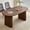 Brown, variant on 70.8" Dining Table for 4-6 Person Rustic Farmhouse, Oval Kitchen Dining Room Table with Wooden Strip Base for Apartment Living Receiption Room