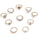 thumbnail image 3 of 6-16 anillos apilables para nudillos para mujeres, adolescentes y niñas, anillos de dedo vintage bohemios, apilables, anillos midi dorados y plateados, juego de anillos múltiples, tamaño 5-10, 3 of 5