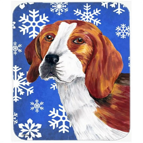 Carolines Treasures  Beagle Winter Snowflakes Holiday Mouse Pad