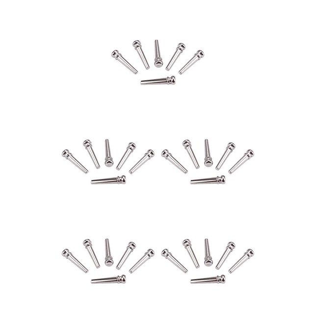 Soidarity 6 Pieces Guitar Bridge Universal Solid Replacement Pin Part Component Silver Color Music Instrument String Guitars Nuts Type2 NO2 Soidarity CBP470838