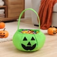 thumbnail image 3 of Halloween Pumpkin Candy Bag for Kids, Reusable Non-Woven Trick or Treat Bucket, Pumpkin Face Treat Snack Holder Basket with Handle for Halloween Party Favors, 3 of 8
